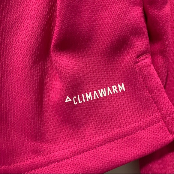 Adidas Womens Large Hooded Pullover Sweatshirt Pink White Drawstring Mesh New - Picture 3 of 8